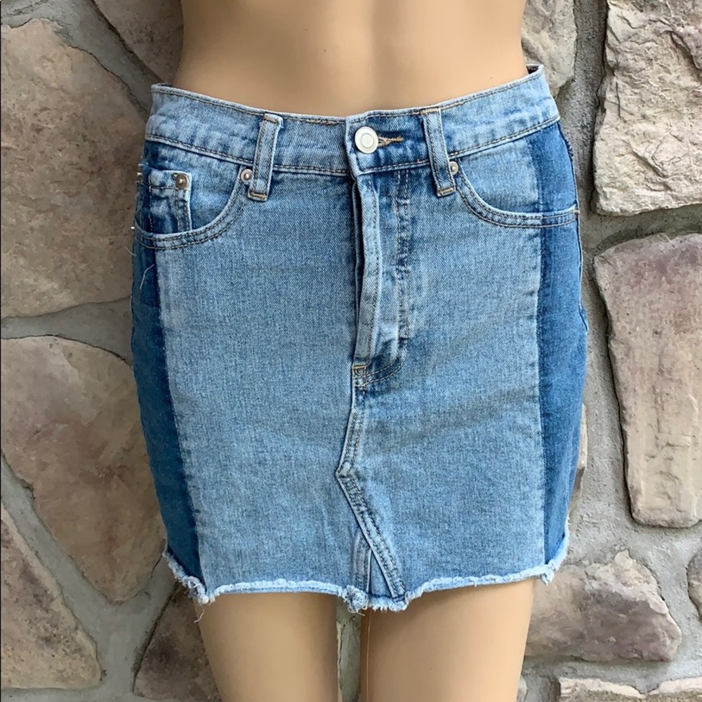 FOREVER 21 | Two-Tone Denim Jean Skirt